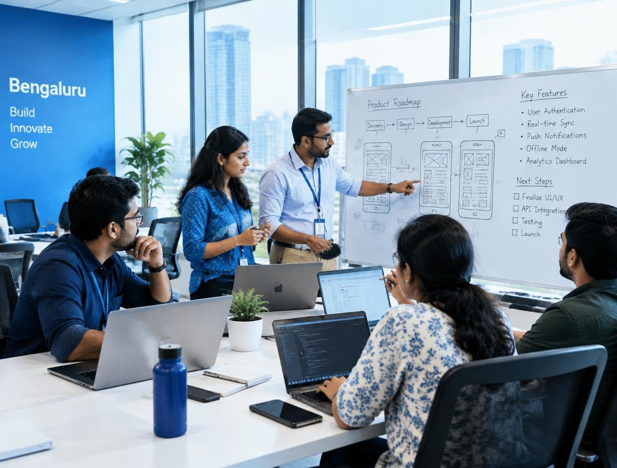 Team collaborating on a product roadmap